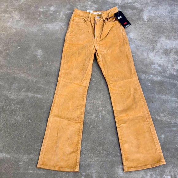 NWT Levi's Ribcage Bootcut Boot Cut Corduroy Pants Iced Coffee Cords Brown - Picture 5 of 6